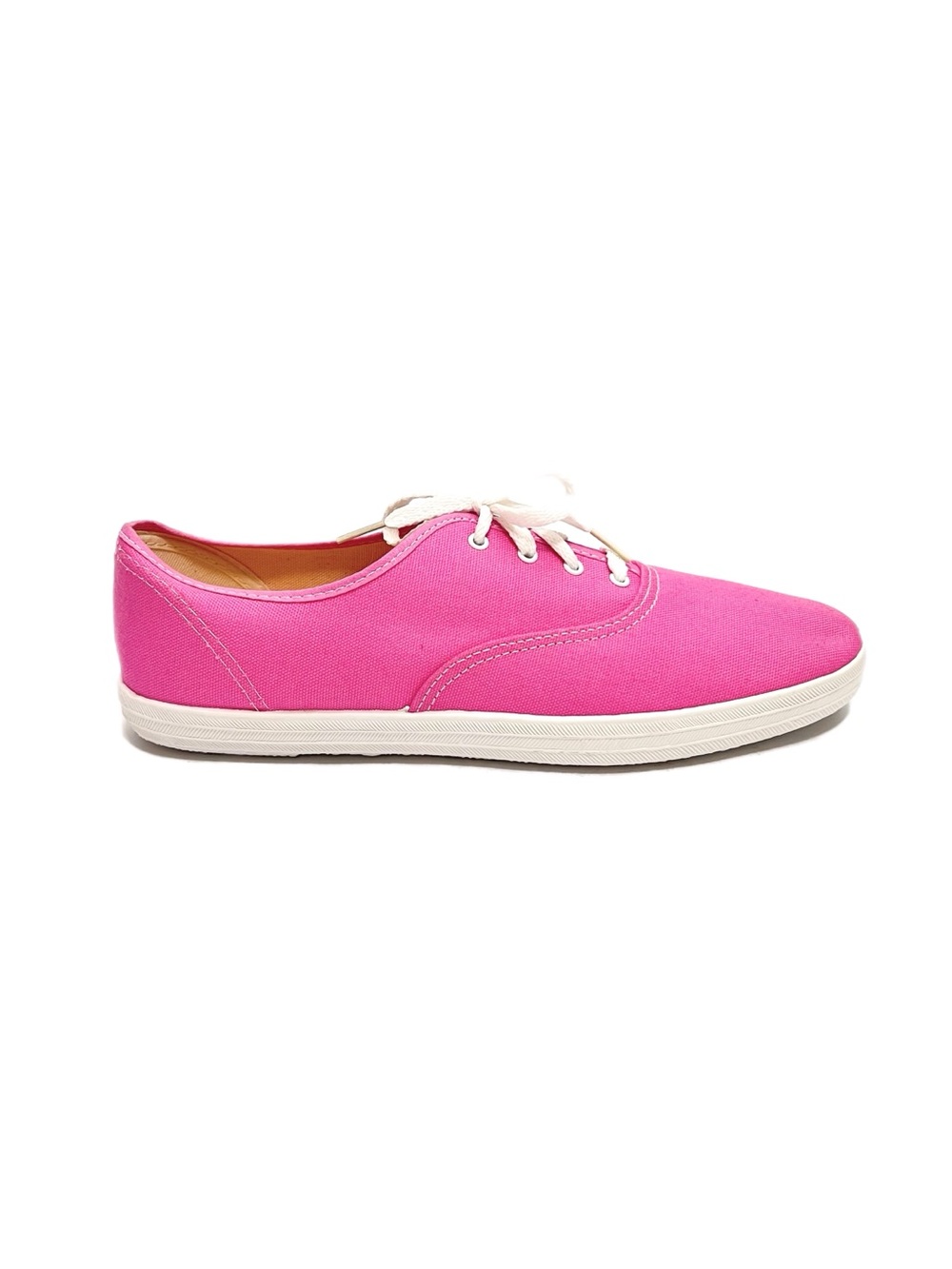 Vintage 1990s deadstock flamingo pink canvas lace up casual sneakers